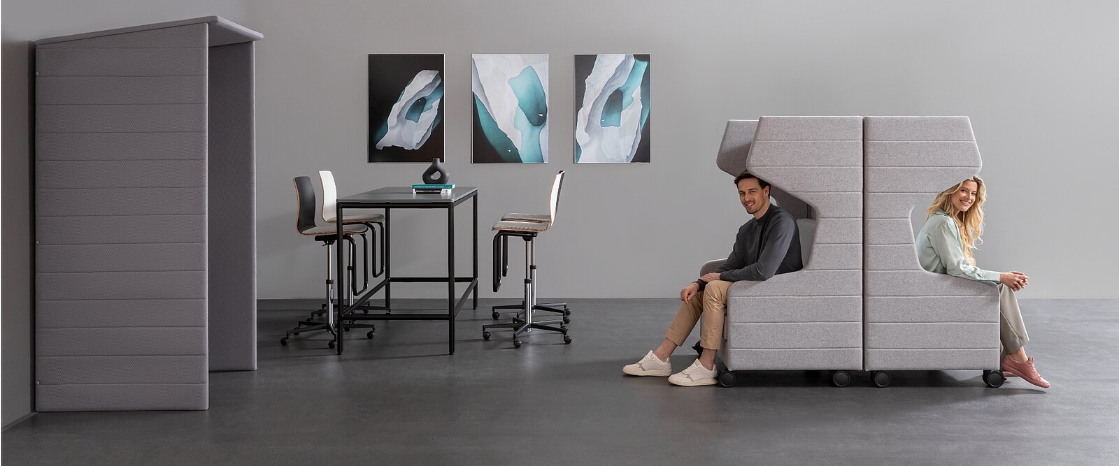 Atelier creative mobile su ruote: perfetto per collaborazioni agili.